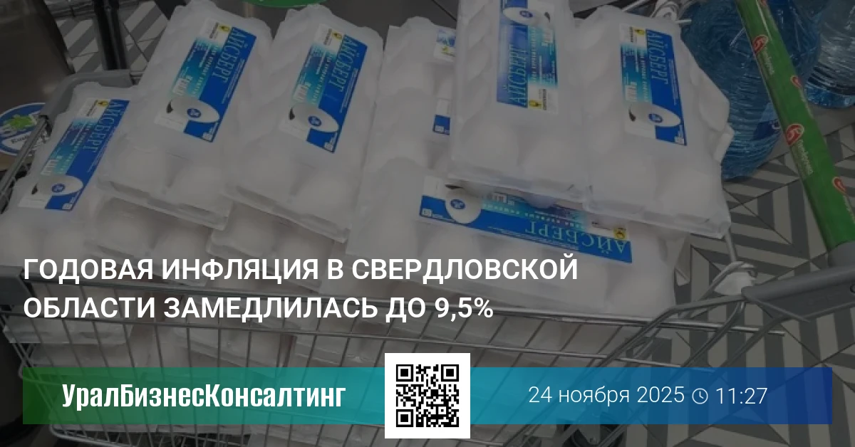 Годовая инфляция в Свердловской области замедлилась до 9,5%