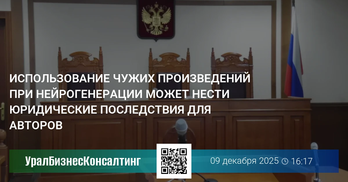 Использование чужих произведений при нейрогенерации может нести юридические последствия для авторов
