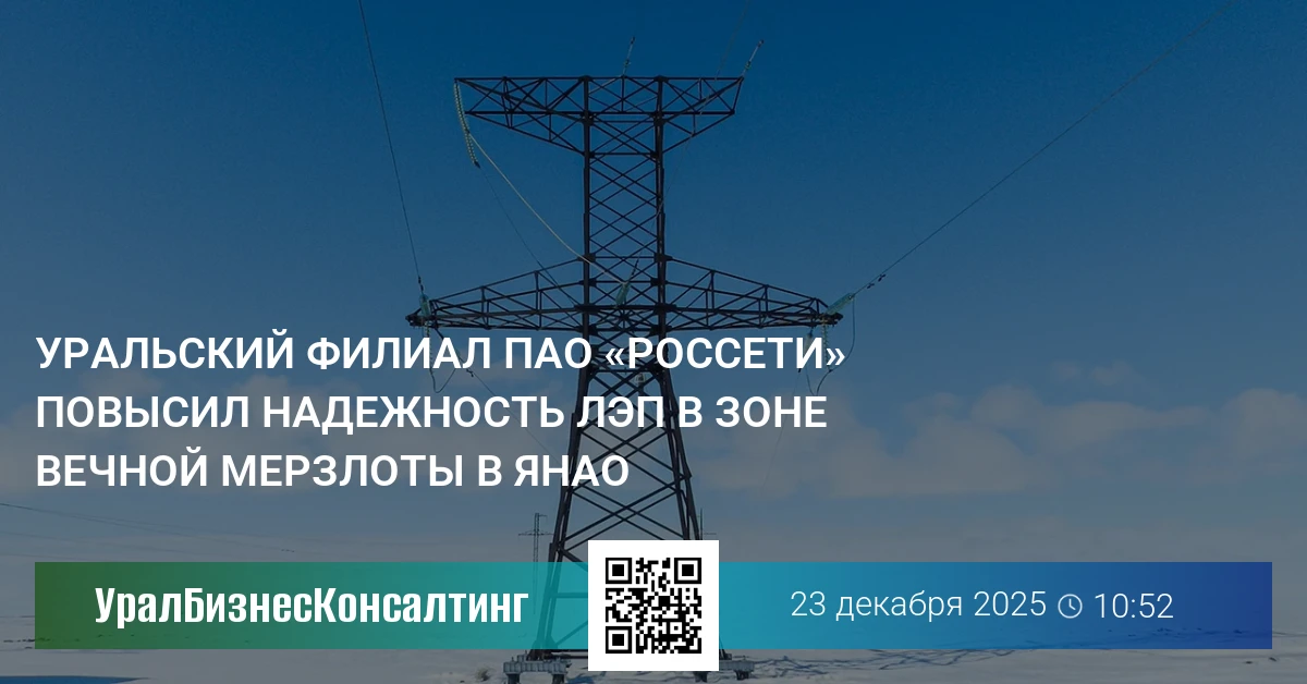 Уральский филиал ПАО «Россети» повысил надежность ЛЭП в зоне вечной мерзлоты в ЯНАО