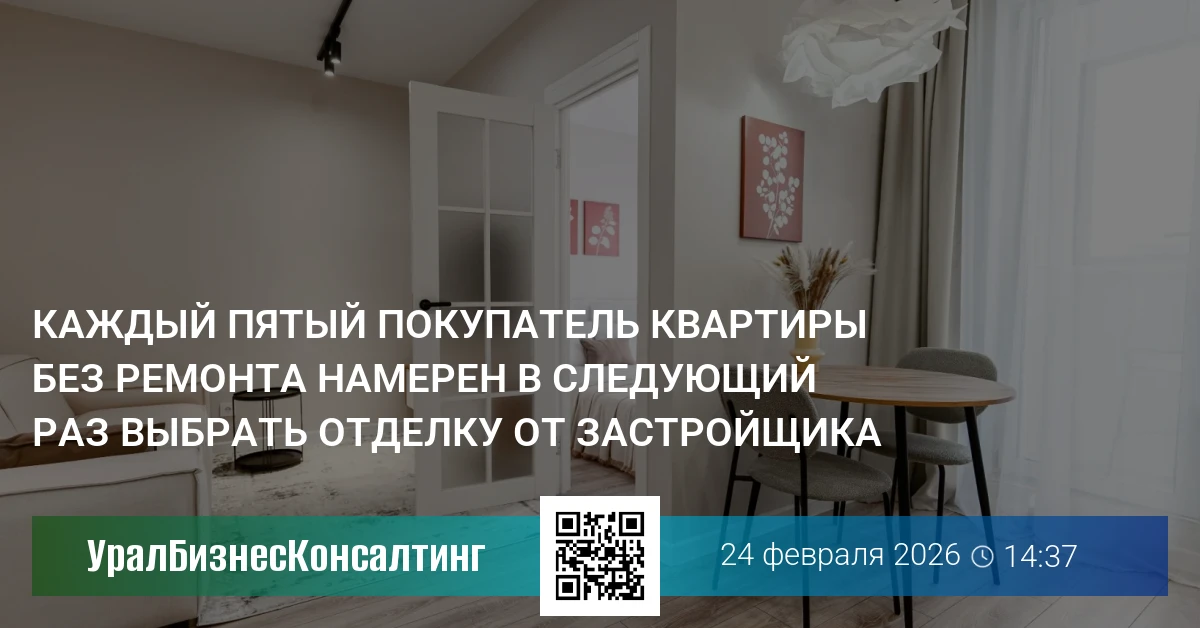 Каждый пятый покупатель квартиры без ремонта намерен в следующий раз выбрать отделку от застройщика