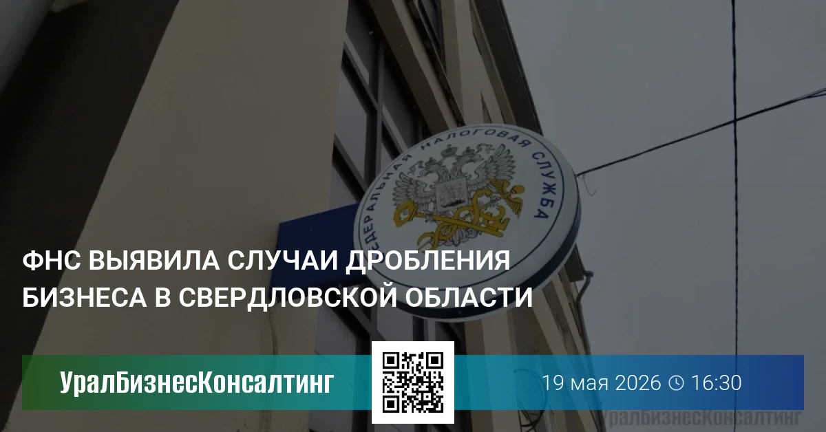ФНС выявила случаи дробления бизнеса в Свердловской области