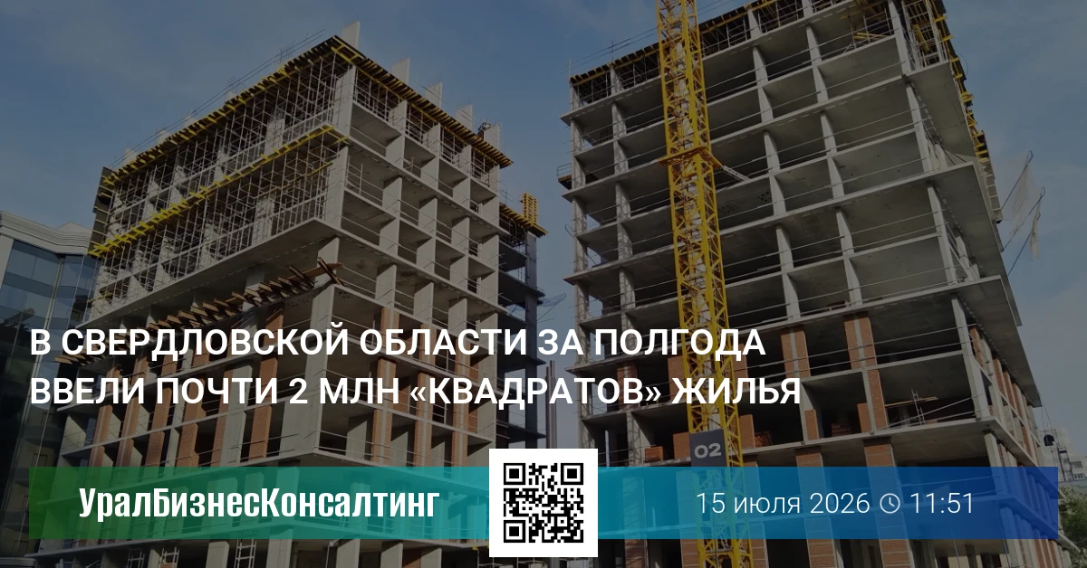 В Свердловской области за полгода ввели почти 2 млн «квадратов» жилья