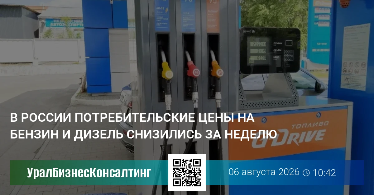 В России потребительские цены на бензин и дизель снизились за неделю