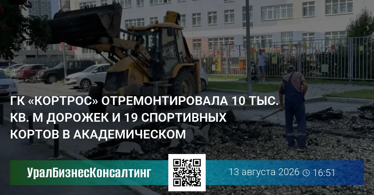 ГК «КОРТРОС» отремонтировала 10 тыс. кв. м дорожек и 19 спортивных кортов в Академическом