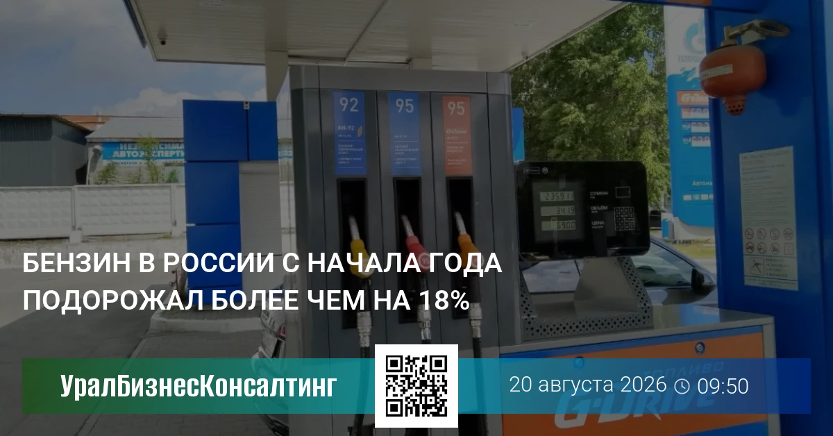 Бензин в России с начала года подорожал более чем на 18%