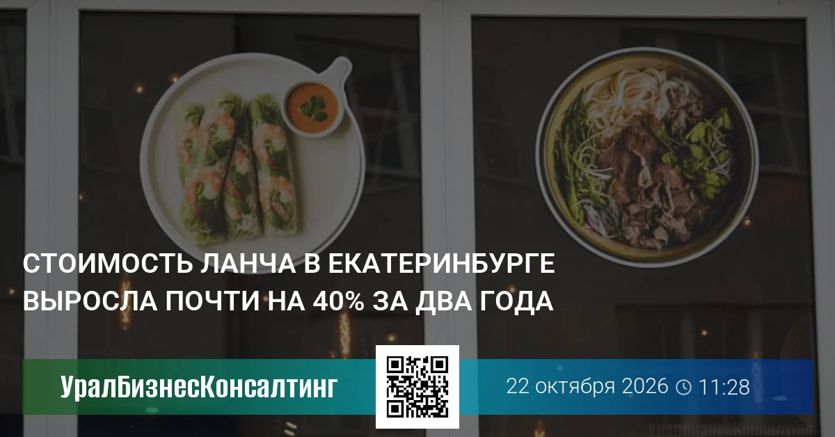 Стоимость ланча в Екатеринбурге выросла почти на 40% за два года