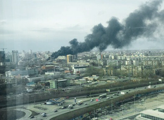 В Челябинске на стройке конгресс-холла произошел пожар