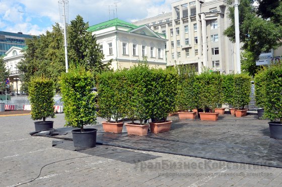 Сады на главной площади Екатеринбурга