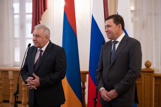 Губернатор Свердловской области и чрезвычайный и полномочный посол Армении определили будущие направления сотрудничества