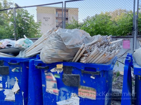 В Екатеринбурге в районе Южного автовокзала местные жители обнаружили на контейнерной площадке десятки старых ртутных ламп